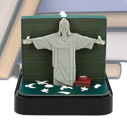 Memo-Pad Kalender - Ausschluss Kalender Jesus Mountain, Jesus Mountain Paper Art Calendar | 3D Skulpturen Kalender mit Memo-Pad, geschnitzter Kunstkalender zur Dekoration der Memo-Pad Kalender - Ausschluss Kalender Jesus Mountain, Jesus Mountain Paper Art Calendar | 3D Skulpturen Kalender mit Memo-Pad, geschnitzter Kunstkalender zur Dekoration der von Generic