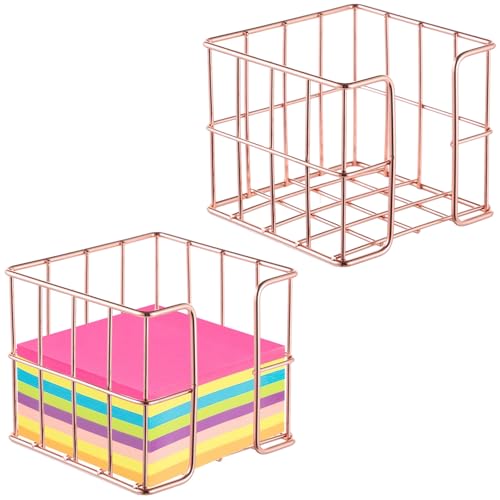 Memohalter aus Netzstoff, für Postnotizen, Schreibtisch-Organizer, Haftnotizen, Würfelhalter, Metall-Notizblockhalter, Spender für Zuhause, Büros, Schulen, 2 Stück von Generic