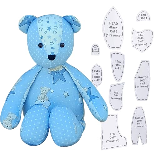 Memory Bear Schablonen-Lineal-Set mit Anleitung (evtl. nicht in deutscher Sprache) – Memory Bear Schnittmuster-Vorlage, Acryl-Quilt-Vorlage, Schneideset zum Nähen, Bärenmuster-Vorlage, Heimnähen, von Generic