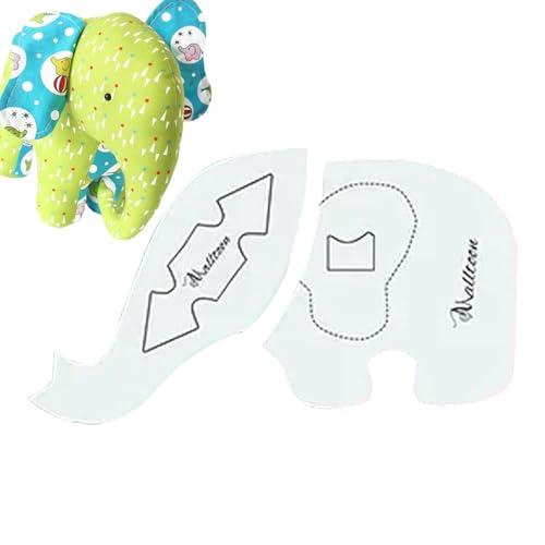 Memory Elefantenschablone – Nählineal-Set, handgefertigte Bastelanleitung, komplettes Muster-Set mit Anleitung (evtl. nicht in deutscher Sprache), Stoffschablonenwerkzeuge für Projekte von Generic