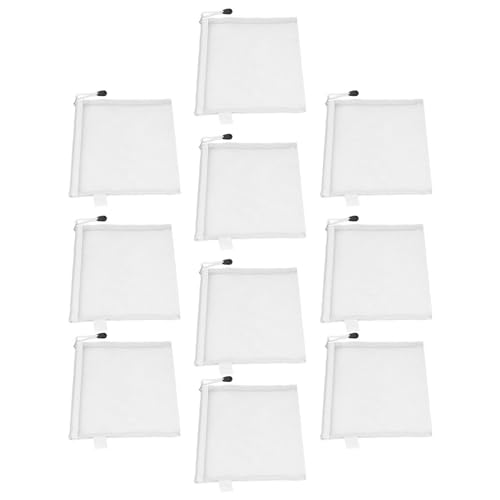 Mesh-Reißverschlusstasche, Reißfestes Nylon, 10 Stück, A5-Format, Breite Anwendung, Reißverschluss-Dokumententasche für die Schule (WHITE) von Generic