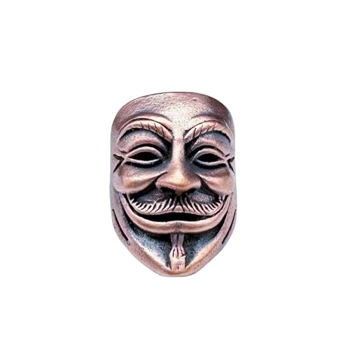 Messing-V-Vendetta-Maske, EDC-Perlenanhänger, Schmuckherstellung, Persönlichkeit, DIY-Outdoor-Werkzeuge, Paracord-Perlen, Charm-Schlüsselband, handgewebtes Zubehör (violettes Kupfer) von Generic