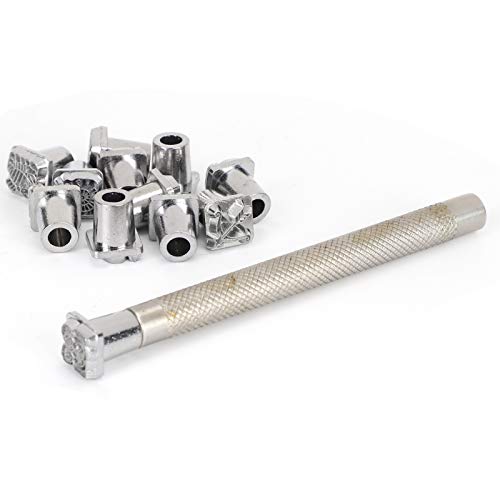 Metall -Stempelkit, Punch Set Stamp Set Legierungstahl mit 12 Stück für Lederfahrzeuge (#2) von Generic