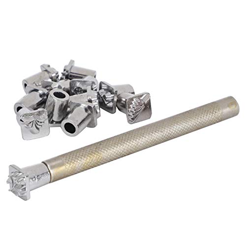 Metall -Stempelkit, Punch Set Stamp Set Legierungstahl mit 12 Stück für Lederfahrzeuge (#4) von Generic