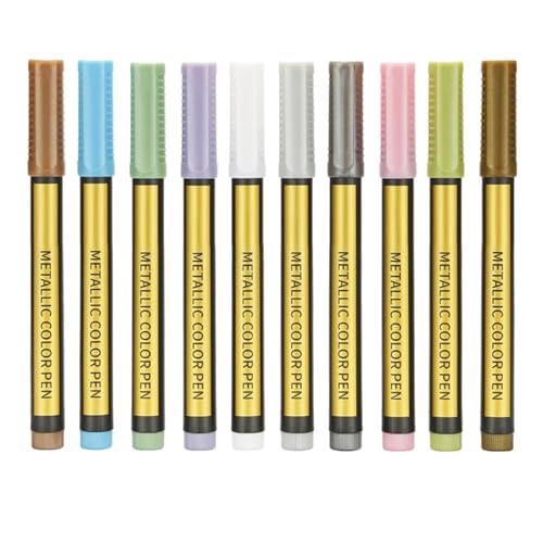 Metallic -Marker -Stifte, Marker Stifte Sammelalbbook Zubehör mit 10 Farben 10pcs für Album Graffiti Stift Zeichnung Grußkarte Metallic -Marker -Stifte, Marker Stifte Sammelalbbook Zubehör mit 10 Farben 10pcs für Album Graffiti Stift Zeichnung Grußkarte von Generic