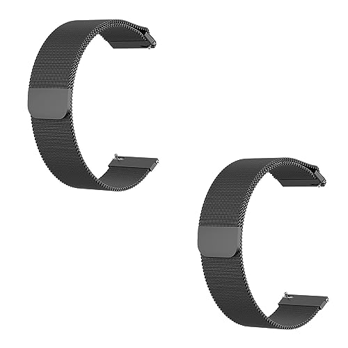 Milanaise-Uhrenarmband 2 Stück, 10MM-22MM Uhrenarmband Mit Magnetverschluss-Design für Herkömmliche Uhren Oder Smartwatches (Color : Black, Size : 10MM) von Generic