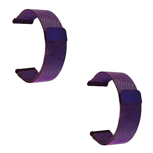 Milanaise-Uhrenarmband 2 Stück, 10MM-22MM Uhrenarmband Mit Magnetverschluss-Design für Herkömmliche Uhren Oder Smartwatches (Color : Purple, Size : 16MM) von Generic