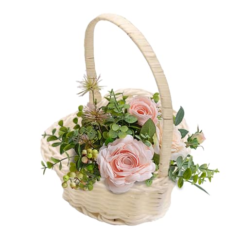Mini Blumenkorb, Kunstgeflecht Korb Hochzeit Tischdekoration, Fotografie Deko Aufbewahrung Kinderzimmer Schlafzimmer Wohnung von Generic