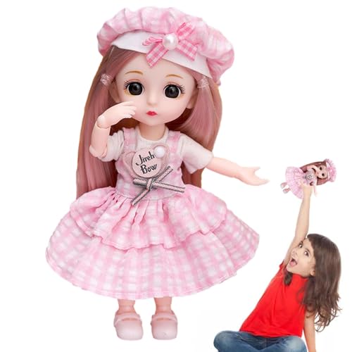 Mini Fashion Toy - 16 cm Ball Jointed Outfit, Komplette Kleidung Set | Full Dress Shoes Perücken Make -up -Outfit Für Puppenliebhaber, Potenbare Süße Puppe Zum Styling Play Collection Giftin Mini Fashion Toy - 16 cm Ball Jointed Outfit, Komplette Kleidung Set | Full Dress Shoes Perücken Make -up -Outfit Für Puppenliebhaber, Potenbare Süße Puppe Zum Styling Play Collection Giftin von Generic