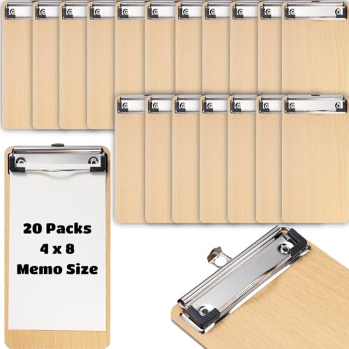 Mini-Klemmbretter, kompakte 10,2 x 20,3 cm, leichte Holz-Klemmbretter für Notizen, Quittungen und Listen, 20 Stück Mini-Klemmbretter, kompakte 10,2 x 20,3 cm, leichte Holz-Klemmbretter für Notizen, Quittungen und Listen, 20 Stück von Generic