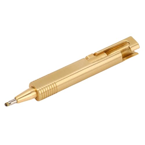 Mini -Kugelschreiber, Messing Tragbarer Kleiner Taschenballpoint -Stift für Büroarbeitsschreiben von Verpflichtungen für Reisebereiche (Messingfarbe) von Generic