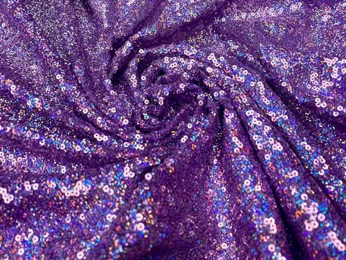 Mini-Pailletten-Stoff, 3 mm, 1-Wege-Stretch, 130 cm breit, glitzernde Pailletten, schillerndes Flieder, 1 Stück Mini-Pailletten-Stoff, 3 mm, 1-Wege-Stretch, 130 cm breit, glitzernde Pailletten, schillerndes Flieder, 1 Stück von Generic