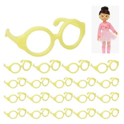 -Puppenbrille, Puppenbrille - Linsenlose Brillen für Puppen - Puppen-Anzieh-Requisiten, 20 kleine Brillen, Puppenbrillen, Anzieh-Brillen zum Basteln von Puppen von Generic