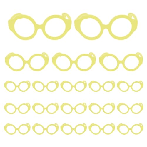 -Puppenbrillen,Puppenbrillen,Linsenlose Puppenbrille | 20 Stück kleine Brillen, Puppenbrillen für 7–12 Zoll große Puppen, Puppenkostüm-Zubehör, Puppen-Anzieh-Requisiten von Generic