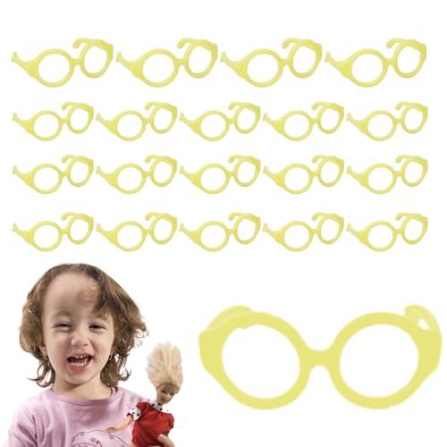 Mini-Puppenbrillen,Puppenbrillen | Linsenlose Puppen-Anziehbrille | 20 Stück kleine Brillen, Puppenbrillen, Puppen-Anzieh-Requisiten, Puppen-Kostüm-Zubehör von Generic