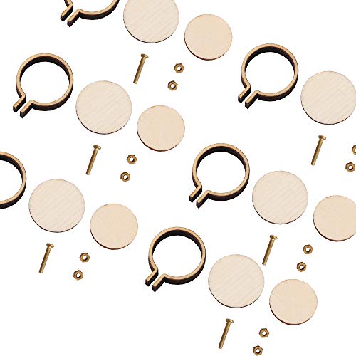 Mini-Ring-Stickrahmen, Kreuzstich-Rahmen-Ring, Stickrahmen-Nähsets, runder Bambus-Kreis, Kreuzstich-Werkzeuge aus Holz von Generic