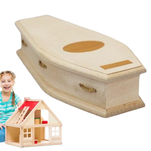 Miniatur-Schatulle | Modell für Puppenhaus, aus unlackiertem Holz zur Halloween-Dekoration für Kinder, Puppenhaus Miniatur-Schatulle | Modell für Puppenhaus, aus unlackiertem Holz zur Halloween-Dekoration für Kinder, Puppenhaus von Generic