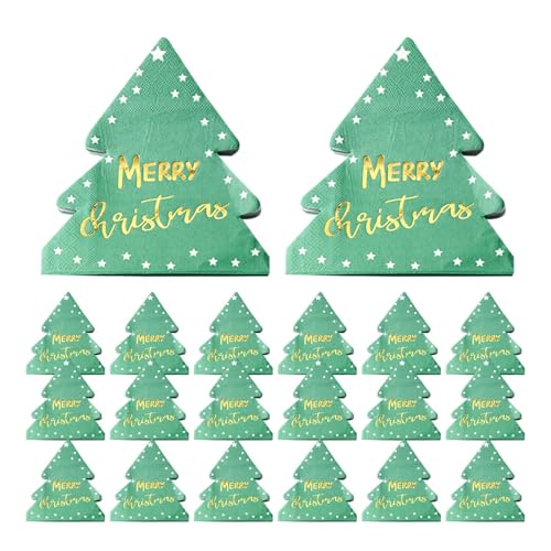 Mittagessen Servietten in Form eines Weihnachtsbaums, Papierservietten Weihnachten für die Gäste | Handpapier für das Mittagessen Weihnachtsbaum | Handtuch für Weihnachten Dessert Dinner, für l von Generic