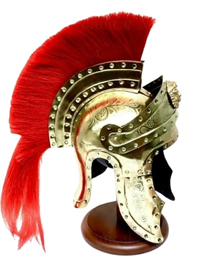 Mittelalterlicher römischer Helm, antikes Messing, Spartaner, Federwappen, Helme, historische Ritter, Krieger, LARP-Helm, Kreuzritter, Rollenspiel-Kostüme Mittelalterlicher römischer Helm, antikes Messing, Spartaner, Federwappen, Helme, historische Ritter, Krieger, LARP-Helm, Kreuzritter, Rollenspiel-Kostüme von Generic