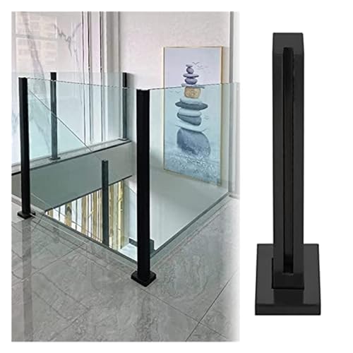Mittlerer Pfosten, Quadratische Glaspaneel-Klemmsäule, Robustes Glasgeländer-Pfostensystem, Glasgeländer-Metall-Glas-Geländerpfosten, Edelstahl-Glaspaneel-Klemme(End Post,65cm) von Generic