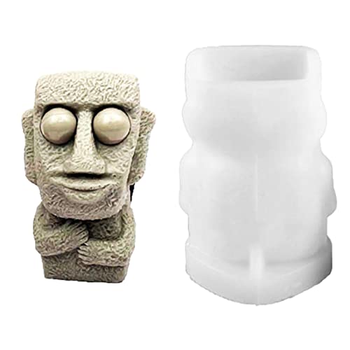 Moai Kopf Silikonform | DIY-Gussform, leicht zu entformen und zu reinigen - Moai Head Silikonform für DIY Seife, Kerzen, Dekoration für Heimkulturen und von Generic