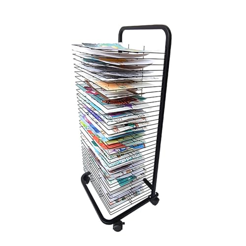 Mobiler Kunst-Trockenständer,Rollbarer Kunstwagen mit feststellbaren Rollen for Schule, Studioorganisation(Single-sided 20-layer) von Generic