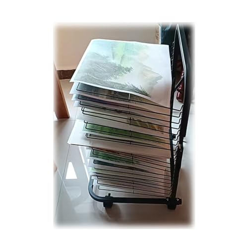 Mobiler Kunst-Trockenständer mit Drahtregalen -Tragbare Trockenstaffelei mit 15/20 Lagen |Abnehmbar, Robust,für Kunstateliers, Klassenzimmer(Single-sided 15-layer) von Generic