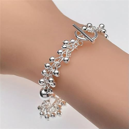 Mode 925 Silber Perlen Baumeln Armband Armreif Frauen Bettelarmband Mode 925 Silber Perlen Baumeln Armband Armreif Frauen Bettelarmband von Generic