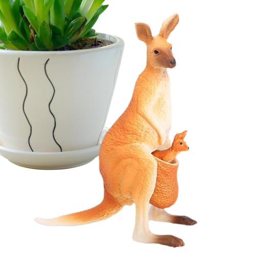 Modell-Set – Mutter und Joey Holzfigur, realistisches Spielzeug für Wildtiere | Holzstatue, Action-Figur, pädagogisches Geschenk für und Faden von Generic