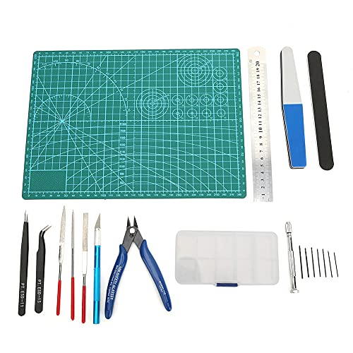 Modellierer Bastelwerkzeug-Set Modellbau Pinzette Lineal Feilen-Kit für Modellbau-Fans von Generic