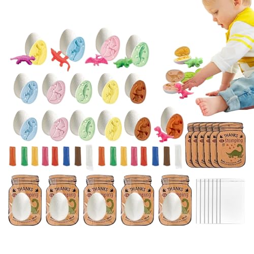 Modelliermasse für Kinder, Dinosaurier-Ausgrabungsset, 20 Dinosaurier-Eier aus geformtem Ton für Kinder, Dinosaurier Baukasten zur Entwicklung des Kres von Generic