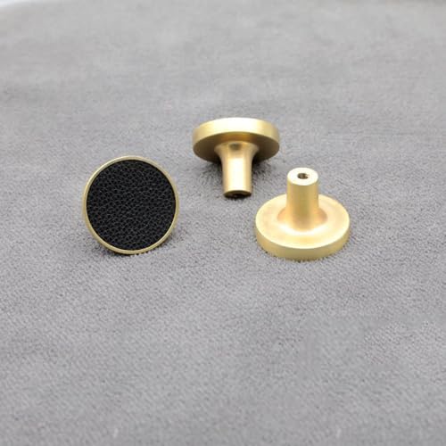 Moderner, einfacher Muschelgriff aus gebürstetem Kupfer, rund, golden, für Schrank, Kleiderschrank, Schublade, Möbelgriff, Hardware J von Generic