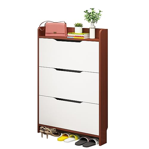Moderner Schuhschrank aus Teakholz mit Türen, platzsparender Schuhschrank für den Eingangsbereich, versteckter Schuhschrank für kleine Räume und Flure Moderner Schuhschrank aus Teakholz mit Türen, platzsparender Schuhschrank für den Eingangsbereich, versteckter Schuhschrank für kleine Räume und Flure von Generic