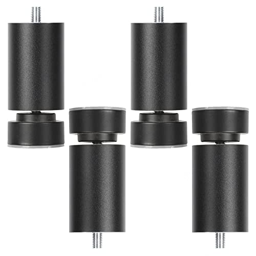 Möbelbein M10-Schraube, Tischbein aus Metall, DIY-Möbelfüße, höhenverstellbar, 4 Stück, Ersatzbein für Sofa, Schreibtisch, Schrank, Couchtisch, Schwarz/Silber, Schwar von Generic