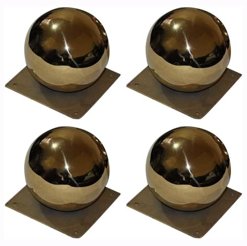 Möbelbeine, Sofabeine aus Metall, Größe 12 cm, runde, goldene Hohlkugel, Stützfüße für Couchtische/Badezimmerschränke (4) von Generic