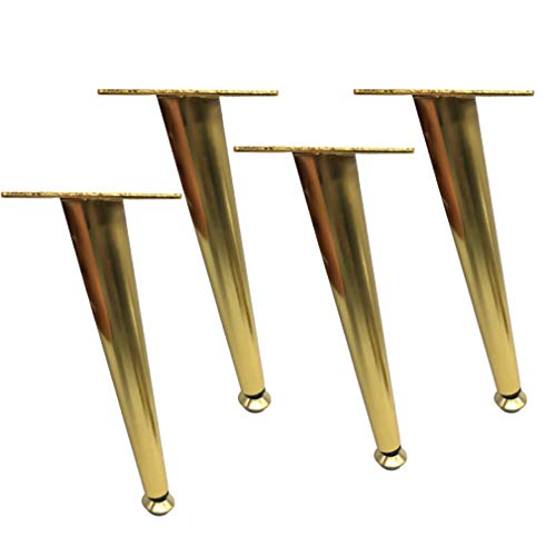 Möbelbeine aus Metall, höhenverstellbare Tischbeine, Stützbeine aus Eisen, Tischbeine für Fernsehtische, Ersatzbeine, schräge Kegelbeine für Badezimmerschränke, 4 Stück, goldfarben, 15,5 cm von Generic