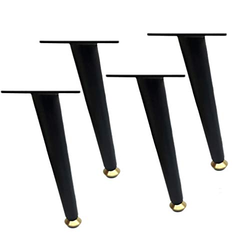 Möbelbeine aus Metall, höhenverstellbare Tischbeine, Stützbeine aus Eisen, Tischbeine für Fernsehtische, Ersatzbeine, schräge Kegelbeine für Badezimmerschränke, 4 Stück, schwarz, 20,5 cm von Generic