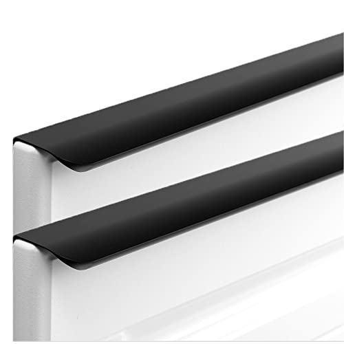 Möbelgriffe aus Aluminiumlegierung, verdeckte Griffe für Schränke, unsichtbare Türknöpfe, Schrankgriffe, Schubladengriffe, Schwarz, 2 Stück von Generic