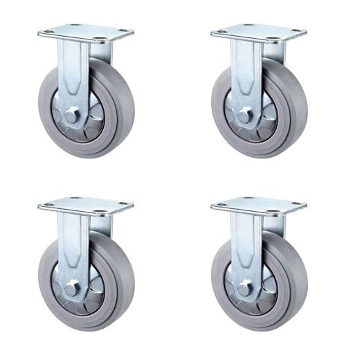 Möbelrollen Bürorollen Cwheel, 4-Zoll-Räder, Industrierollen mit Bremse, Schwenkbare Schwerlastrollen mit Feststellfunktion, Rollen für Möbelbeine, Verdickte Bodenplatte, Tragfähig von Generic