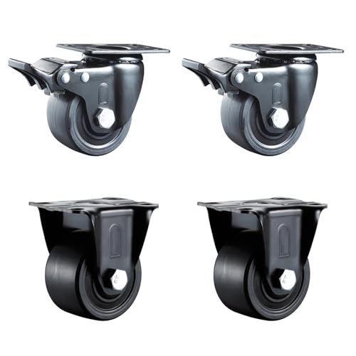 Möbelrollen Lenkrollen 3-Zoll-Räder, 4er-Set, Plattenlenkrolle mit Bremse, Lenkrolle, Rollen für Möbelbeine, Lange Lebensdauer, Langlebig, Leicht Zu Schieben Und Ziehen Möbelrollen Lenkrollen 3-Zoll-Räder, 4er-Set, Plattenlenkrolle mit Bremse, Lenkrolle, Rollen für Möbelbeine, Lange Lebensdauer, Langlebig, Leicht Zu Schieben Und Ziehen von Generic