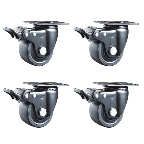Möbelrollen Lenkrollen 3-Zoll-Räder, 4er-Set, Plattenlenkrolle mit Bremse, Lenkrolle, Rollen für Möbelbeine, Lange Lebensdauer, Langlebig, Leicht Zu Schieben Und Ziehen Möbelrollen Lenkrollen 3-Zoll-Räder, 4er-Set, Plattenlenkrolle mit Bremse, Lenkrolle, Rollen für Möbelbeine, Lange Lebensdauer, Langlebig, Leicht Zu Schieben Und Ziehen von Generic