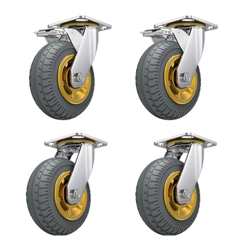 Möbelrollen Schwerlast Lenkrollen, Lenkrollen, Trolley, 4-Zoll-Räder, Cwheel, 4er-Set, Hochleistungsräder, Industriell Mit Bremse, Für Möbelbeine, Doppellager-Gummirad Möbelrollen Schwerlast Lenkrollen, Lenkrollen, Trolley, 4-Zoll-Räder, Cwheel, 4er-Set, Hochleistungsräder, Industriell Mit Bremse, Für Möbelbeine, Doppellager-Gummirad von Generic