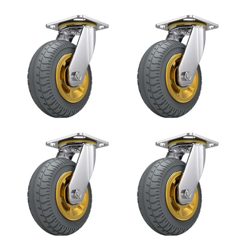 Möbelrollen Schwerlast Lenkrollen, Lenkrollen, Trolley, 4-Zoll-Räder, Cwheel, 4er-Set, Hochleistungsräder, Industriell Mit Bremse, Für Möbelbeine, Doppellager-Gummirad Möbelrollen Schwerlast Lenkrollen, Lenkrollen, Trolley, 4-Zoll-Räder, Cwheel, 4er-Set, Hochleistungsräder, Industriell Mit Bremse, Für Möbelbeine, Doppellager-Gummirad von Generic