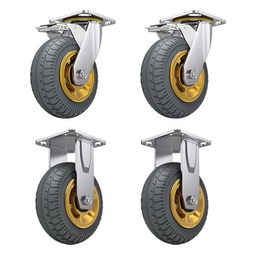 Möbelrollen Schwerlast Lenkrollen, Lenkrollen, Trolley, 4-Zoll-Räder, Cwheel, 4er-Set, Hochleistungsräder, Industriell Mit Bremse, Für Möbelbeine, Doppellager-Gummirad Möbelrollen Schwerlast Lenkrollen, Lenkrollen, Trolley, 4-Zoll-Räder, Cwheel, 4er-Set, Hochleistungsräder, Industriell Mit Bremse, Für Möbelbeine, Doppellager-Gummirad von Generic