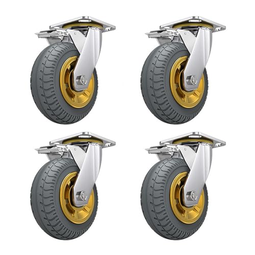 Möbelrollen Schwerlast Lenkrollen, Lenkrollen, Trolley, 4-Zoll-Räder, Cwheel, 4er-Set, Hochleistungsräder, Industriell Mit Bremse, Für Möbelbeine, Doppellager-Gummirad Möbelrollen Schwerlast Lenkrollen, Lenkrollen, Trolley, 4-Zoll-Räder, Cwheel, 4er-Set, Hochleistungsräder, Industriell Mit Bremse, Für Möbelbeine, Doppellager-Gummirad von Generic