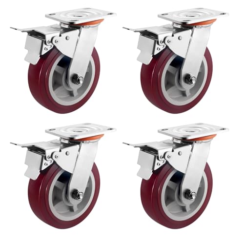 Möbelrollen Schwerlast Lenkrollen Lenkrollen 4-Zoll-Rad, Hochleistungs-4er-Set, Industriell Mit Bremse, Für Möbelbeine, Einfache Installation Möbelrollen Schwerlast Lenkrollen Lenkrollen 4-Zoll-Rad, Hochleistungs-4er-Set, Industriell Mit Bremse, Für Möbelbeine, Einfache Installation von Generic