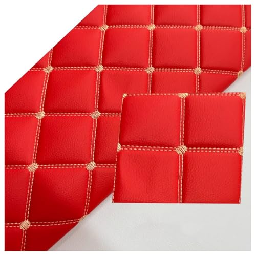 Möbelstoff Premium Bezugsstoff Zum PU Stoff Leder, Kunstleder Material Handwerk DIY Nähen Sofa Handtasche Autositz(Red,1.6x8m) von Generic