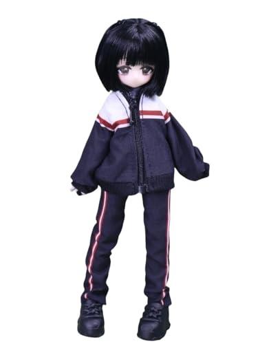 Momotale BJD Puppe,1/8 MJD SD Puppen 9.44 Inch Ball Gelenkpuppe Spielzeug Fullset Art Collection DIY Spielzeuge mit Full Set Kleidung Schuhe Perücke Kosmetik für 15+ Jahre alt(Black) von Generic