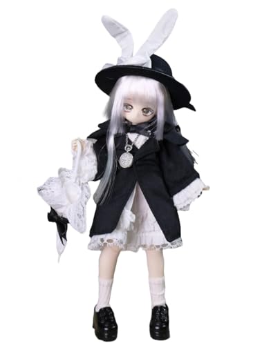 Momotale BJD Puppe,1/8 MJD SD Puppen 9.44 Inch Ball Gelenkpuppe Spielzeug Fullset Art Collection DIY Spielzeuge mit Full Set Kleidung Schuhe Perücke Kosmetik für 15+ Jahre alt(White) von Generic