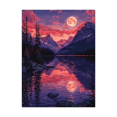 Mond Malen Nach Zahlen Erwachsene Landschaft Malen Nach Zahlen 80x60cm DIY Basteln Erwachsene Klarheit Farbe Leinwan Bilder mit Acrylfarben Set 3 Typen Pinsel für Deko Wohnzimmer, Geschenke 2YH-12671 Mond Malen Nach Zahlen Erwachsene Landschaft Malen Nach Zahlen 80x60cm DIY Basteln Erwachsene Klarheit Farbe Leinwan Bilder mit Acrylfarben Set 3 Typen Pinsel für Deko Wohnzimmer, Geschenke 2YH-12671 von Generic